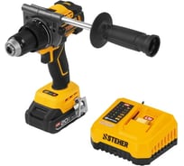 Бесщеточная дрель-шуруповерт STEHER 20 В, 165 Н·м, 1 АКБ LMS (2 А·ч) CB-165-21