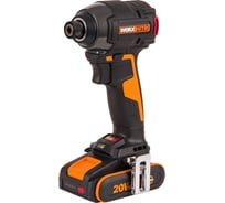 Винтоверт ударный бесщеточный аккумуляторный WORX 20В, 200Нм, 2Ач х2, ЗУ 2А, кейс WX265