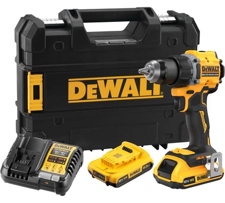 Аккумуляторная дрель-шуруповерт DEWALT DCD794D2T, 18В, 1650об/мин, с 2 АКБ 2 Ач и ЗУ, в кейсе TSTAK DCD794D2T-QW
