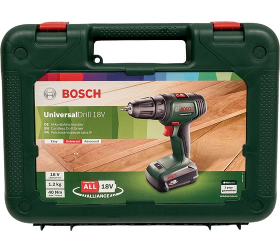 Аккумуляторная дрель-шуруповерт Bosch UniversalDrill 18V 06039d4005