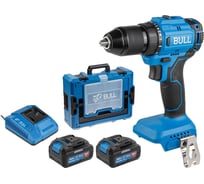 Аккумуляторная дрель-шуруповерт BULL SR 1803 Xcase XLTpro бесщеточная, 2x4 А*ч, 18 В, 45 Н*м, БЗП 13 мм ЦЗ-0859170900