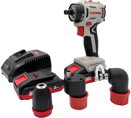 Дрель-шуруповерт аккумуляторная со сменными патронами Crown CT21131HQX-2 BMC