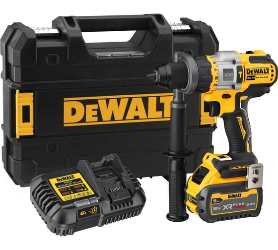 Аккумуляторная ударная дрель-шуруповерт Dewalt DCD999X1, 18 В, 2250 об/мин, 38250 уд/мин, с АКБ 9 Ач и ЗУ, в кейсе TSTAK DCD999X1-QW 1