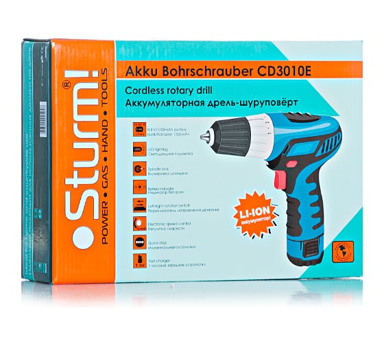 Аккумуляторная дрель Sturm CD3010E