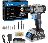 Аккумуляторная бесщеточная дрель-шуруповерт DEKO Sharker 20V в кейсе, 20В, 2х3.0 Ач 063-4036