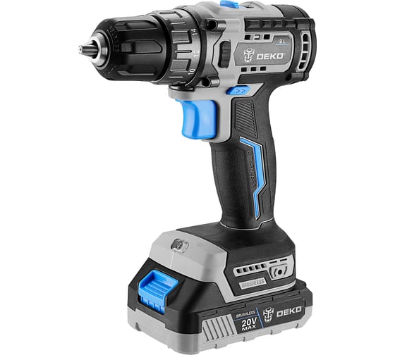 Аккумуляторная бесщеточная дрель-шуруповерт DEKO Sharker 20V в кейсе, 20В, 2х3.0 Ач 063-4036