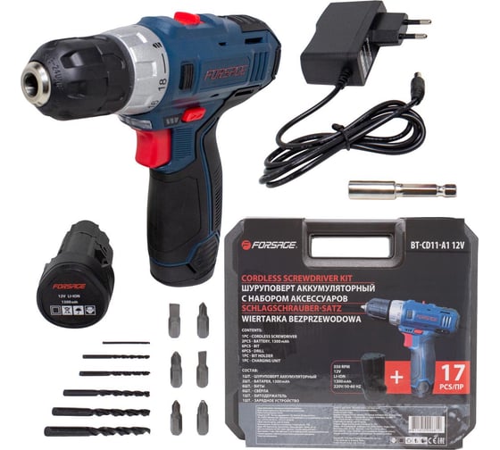 Аккумуляторная дрель-шуруповерт Forsage BT-CD11-A1 50517