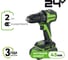 Дрель-шуруповерт аккумулятоный Greenworks DD345, 24V, б/щет, 27/45 Нм,13мм,1х2Ач,ЗУ,кор () 3708307VUA 10