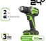 Дрель-шуруповерт аккумулятоный Greenworks DD560, 24V, б/щет, 30/60 Нм,13мм, Anti-kickback,1х2Ач,ЗУ,кор () 3708407VUA 14