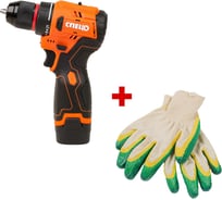 Дрель-шуруповерт Спец БДА-16-Б, аккуммуляторная,бесщеточная,16В, 2аккум *2,0Ач, 45Нм, реверс + перчатки СПЕЦ-4192/И-8076-И