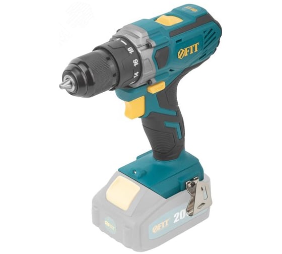 Дрель-шуруповерт аккумуляторный FIT 20 В, 0-400/1400 об/мин, 40 Нм, 1,4 кг, рез. накл., без АКБ, коробка 79905 1