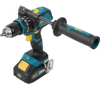 Дрель-шуруповерт аккумуляторный FIT бесщеточный 20,0 В, 0-500/2000 об/мин, 100 Нм, Li-Ion 4,0 Ач, 2 ч., рез. накл., кейс 79904