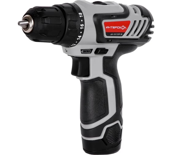 Аккумуляторная дрель-шуруп Интерскол ДА-10/12ЭР 28 Li-ion, экокейс, 1 аккумулятор, 2,0Ач, ЗУ 595.2.1.20 1