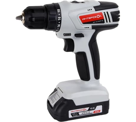 Аккумуляторная дрель-шуруп Интерскол ДА-10/18ЭР 35 Li-ion, экокейс, 1 аккумулятор, 2,0Ач, ЗУ 518.2.1.20