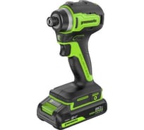 Винтоверт ударный аккумуляторный GreenWorks ID3170, 24V, б/щет, 0-3200об/мин, 4000 уд/мин, HEX 1/4, 170Нм, 1х2Ач, ЗУ, кор 3804907VUA