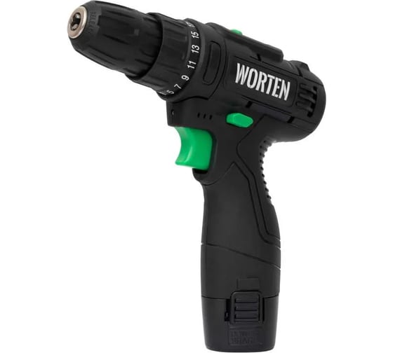 Дрель-шуруповерт аккумуляторная WORTEN 2x3.0 Ач, 12В, 32Hm IM КА-90000718