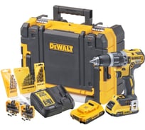 Дрель-шуруповерт ударная DEWALT DCK796D2T, 18 В, 2000 об/мин, 34000 уд/мин, с 2 АКБ 2 Ач, ЗУ и набором оснастки, в кейсе TSTAK DCK796D2T-QW