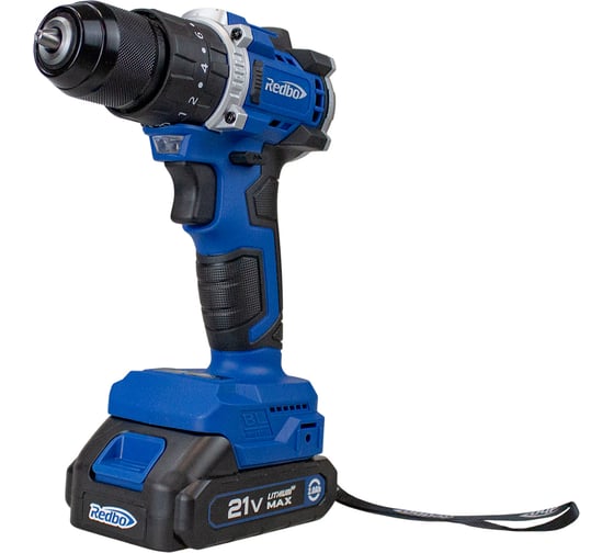 Дрель-шуруповерт ударная аккумуляторная бесщеточная Redbo OAD-21UNBL (21В Li-on 2,0Ач; 0-400/0-1450об/мин;40Нм) 53762