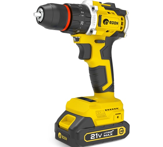 Дрель-шуруповерт аккумул. EDON Super AD-21PBL удар. бесщеточ. (21В,40Нм; 1х2,0Ач Li-Ion, 2скорос, 20+3) 30469
