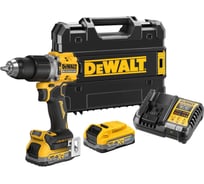 Ударная дрель-шуруповерт Dewalt DCD805S2T, 18 В, 2000 об/мин, 34000 уд/мин, с 2 АКБ 3.5 Ач и ЗУ, в кейсе TSTAK DCD805S2T-QW