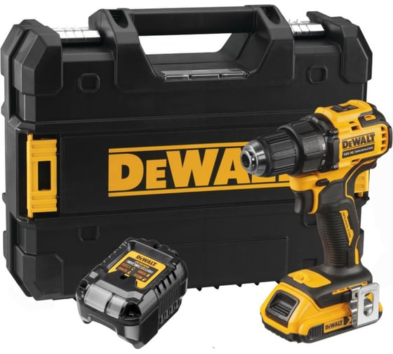 Аккумуляторная дрель-шуруповерт Dewalt DCD708D1T, 18 В, 1650 об/мин, с АКБ 2 Ач и ЗУ, в кейсе TSTAK DCD708D1T-QW