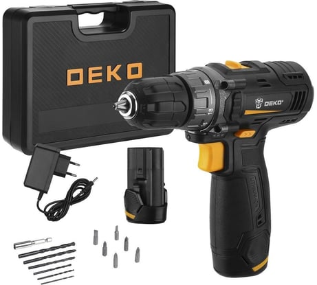 Аккумуляторная дрель-шуруповерт DEKO GCD12DU3 SET6 в кейсе + оснастка 13 шт. 063-4007