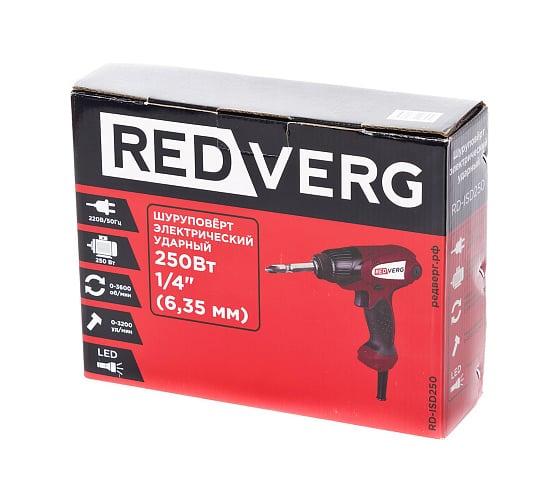 Ударный электрический шуруповерт REDVERG RD-ISD250 6665755