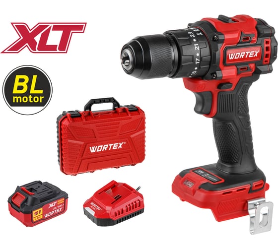 Аккум. ударная дрель-шуруповерт WORTEX BD 2030-1 Li в чем. XLT SET БЕСЩЕТ., 18 В, 55 Н*м, 1х4 А*ч ЦИ-0221529360
