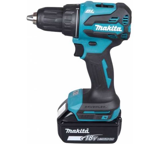 Дрель-шуруповерт аккумуляторная ударная Makita LXT 18 В, бесщеточная, XPT, патрон 13 мм, 50/27 Нм, 1x3.0 Ач, аккумулятор и зарядное устройство DC18WC, Makpac 2 DHP490F005