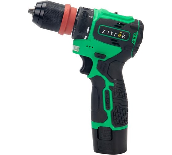 Дрель-шуруповерт аккумуляторная бесщеточная Zitrek Green 12 Li-ion с набором оснастки 24 шт, 12В, 2x2.0 Ач 081-1231