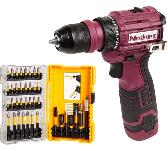 Дрель-шуруповерт NeoLaser NCDB-50-16BS, безударная, бесщеточная, аккумул NL01008