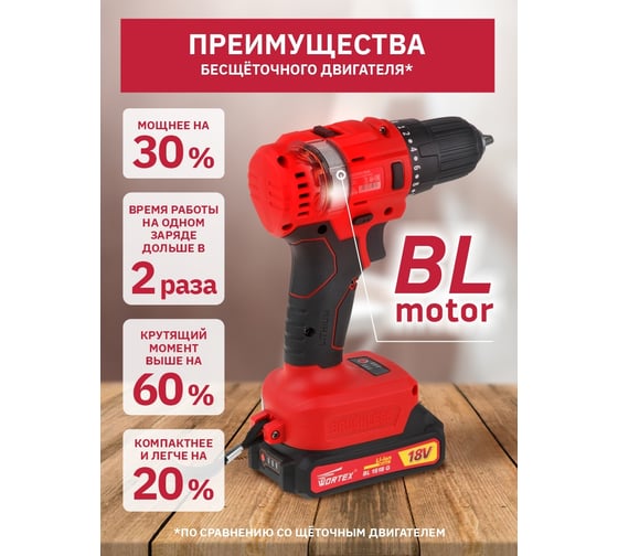 Аккумуляторная дрель-шуруповерт WORTEX BD 2025-1 DLi BD20251DLi1029