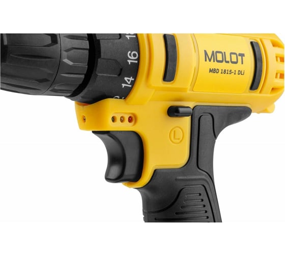 Аккумуляторная дрель-шуруповерт MOLOT MBD 1815-1 DLi 0329136
