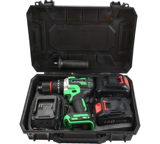 Аккумуляторная ударная дрель-шуруповерт Zitrek Green Impact 18V (18В, Li-ion 2x5.0Ач) 063-4046