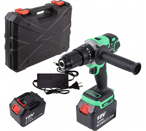 Аккумуляторная ударная дрель-шуруповерт Zitrek Green Impact 18V (18В, Li-ion 2x5.0Ач) 063-4046