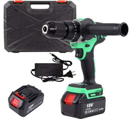 Аккумуляторная бесщеточная ударная дрель-шуруповерт Zitrek Green Impact 18 В, Li-ion 2x4.0 Ач 063-4045