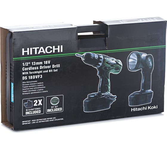 Аккумуляторная дрель-шуруповерт Hitachi DS 18 DVF3-TB