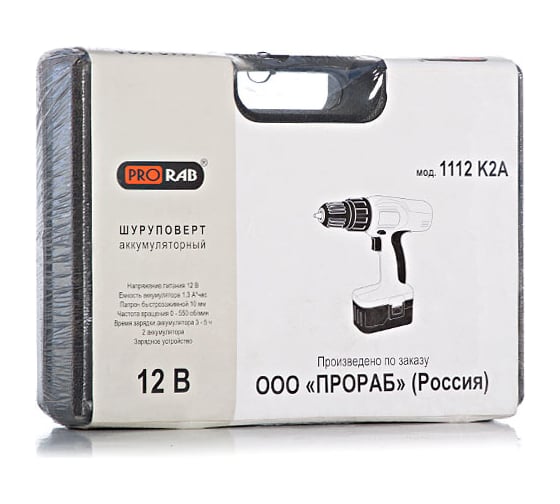 Аккумуляторная дрель-шуруповерт PRORAB 1112 K2A