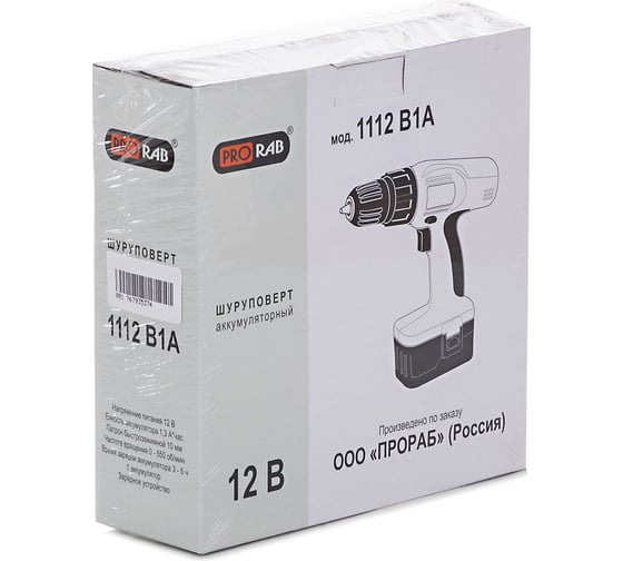 Аккумуляторная дрель-шуруповерт PRORAB 1112 B1A