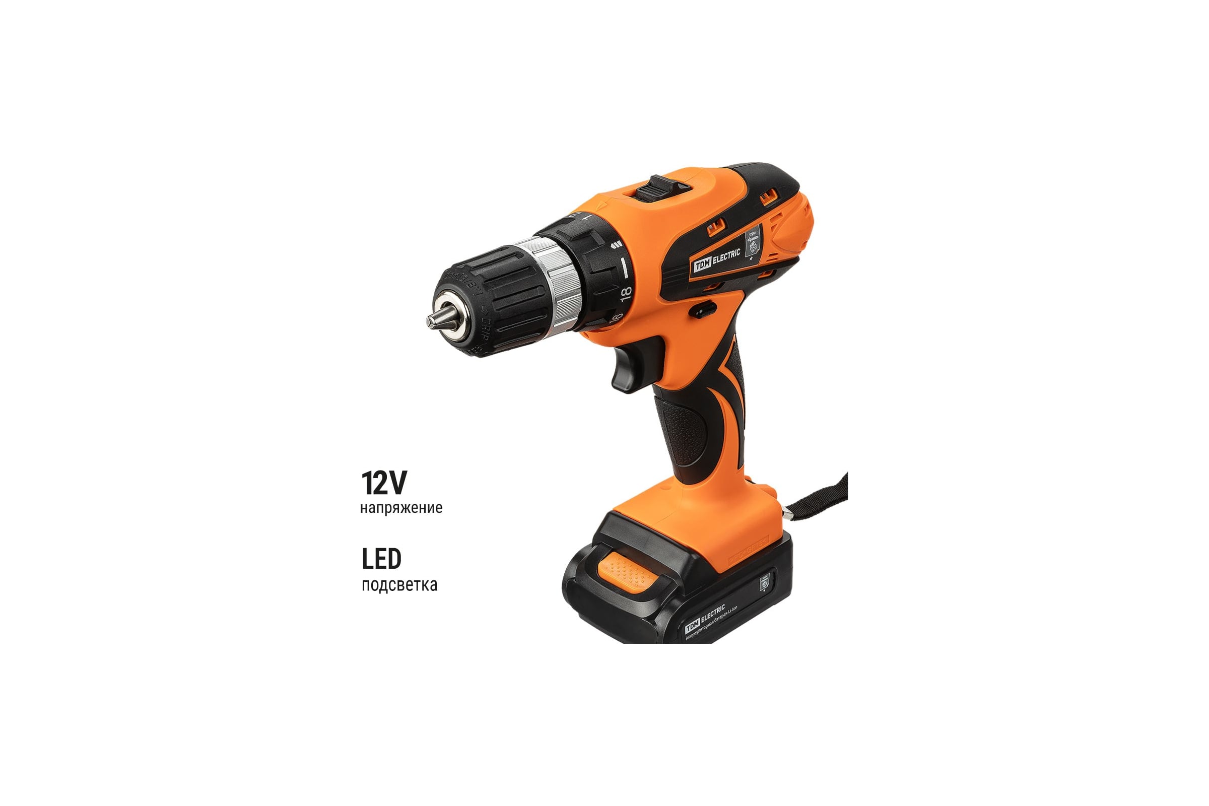 Аккумуляторная дрель-шуруповерт TDM ELECTRIC ДША-12-Л1 ТМ SQ1030-0201 — фото 3