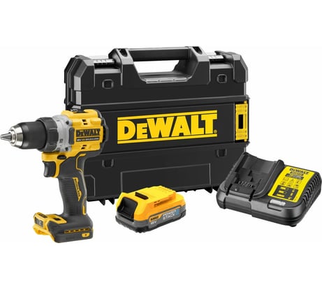 Бесщеточная дрель-шуруповерт DEWALT 2 скорости, 1 АКБ 18 В XR Li-Ion DCD800E1T-QW