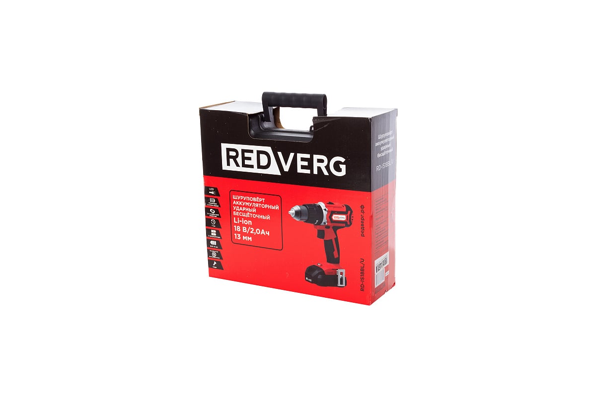 Аккумуляторный ударный бесщеточный шуруповерт REDVERG RD-IS18BL/U ...