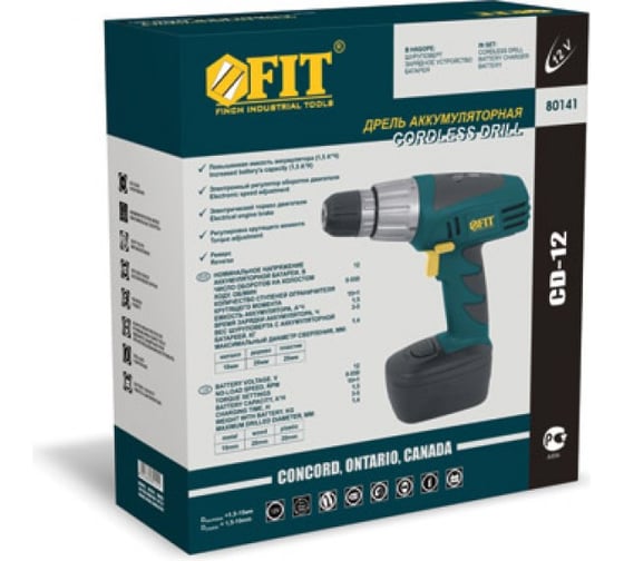 Аккумуляторная дрель-шуруповерт FIT CD 12-1 80141