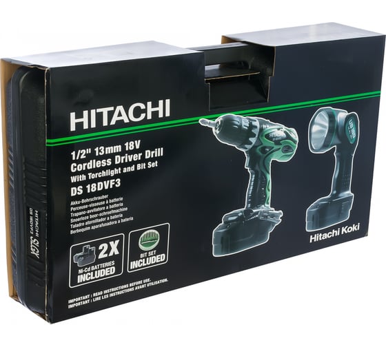 Аккумуляторная дрель-шуруповерт Hitachi DS18DVF3