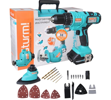 Аккумуляторный мультитул Sturm 1BatterySystem CMT1802