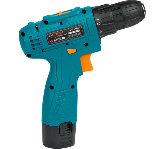 Аккумуляторная дрель-шуруповерт BORT BAB-12x2Li-P 1x1,5 Ah 93414011