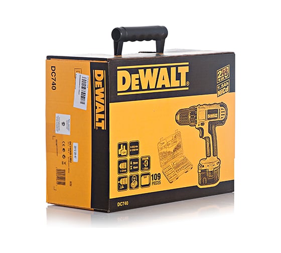 Аккумуляторная дрель-шуруповерт DEWALT DC 740 KB с набором сверл и бит 109 шт. DEWALT DT 0109
