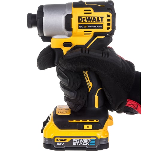 Бесщеточный импульсный шуруповерт DEWALT 18 В XR батарея POWERSTACK, чемодан TSTAK DCF840E1T-XJ 2