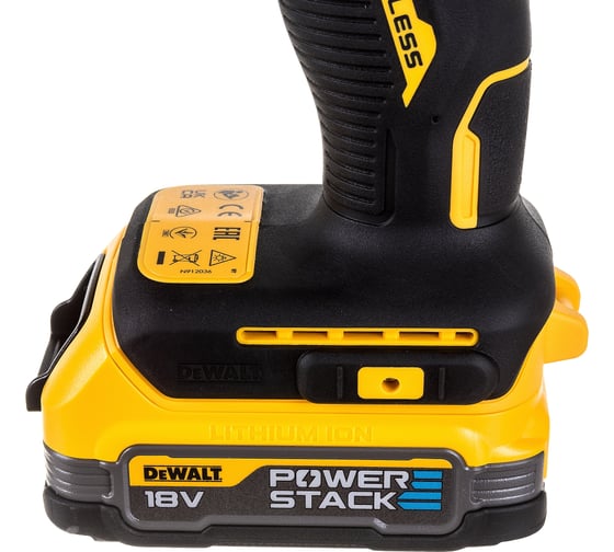 Бесщеточный импульсный шуруповерт DEWALT 18 В XR батарея POWERSTACK, чемодан TSTAK DCF840E1T-XJ 7