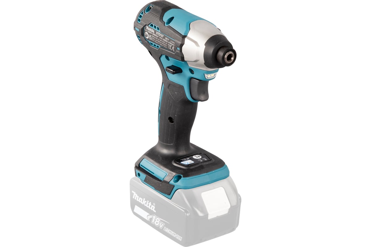 Аккумуляторный ударный шуруповерт Makita 18В, BL, XPT, Li-ion, 140 Нм  DTD157Z - выгодная цена, отзывы, характеристики, фото - купить в Москве и РФ